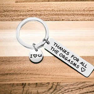 Valentine's Day Gifts Thanks for all the orgasms Stainless Steel Keychain